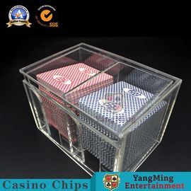 Beli 1-8 Decks Kartu Bermain Akrilik Buang Pemegang Baccarat Didedikasikan Dua Sisi Kotak Sepenuhnya Transparan pembuatan online