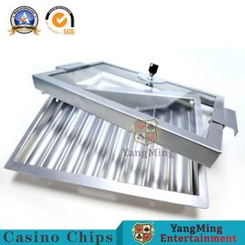 Beli 8/12 Baris Logam Keperakan Kasino Chip Tray Baccarat Texes Menyesuaikan Roda Roulette Blackjack Mewah Mengambang pembuatan online