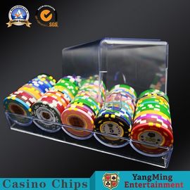 Beli 100 pcs 5 Baris Putaran Poker Chips Kasus Penuh Transparan Acrylic Plastik 40mm Chip Perjudian Pembawa pembuatan online