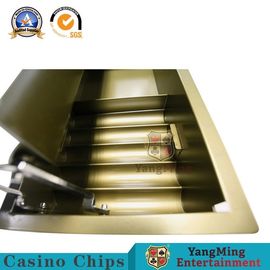 Beli 15 Baris Emas Kuning Warna Logam Chips Pembawa Lapisan Ganda Meja Perjudian Nilon Putaran Chips Set Mengambang pembuatan online