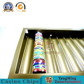 Beli Satu Lapisan Mewah Emas Logam Perjudian Casino Chip Tray 300-500 Pcs 14g Tanah Liat Chips Holder pembuatan online