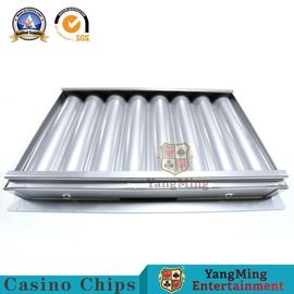 Beli Besi industri 8 Baris Logam Kasino Chip Baki Tunggal Lapisan Chip Poker Mengambang Perak Terang pembuatan online