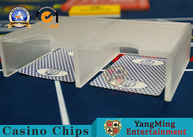 Beli Double - Open Translucent Matte Kasino Aksesoris Meja Acrylic 1-2 Deck Bermain Kartu Tombol pembuatan online