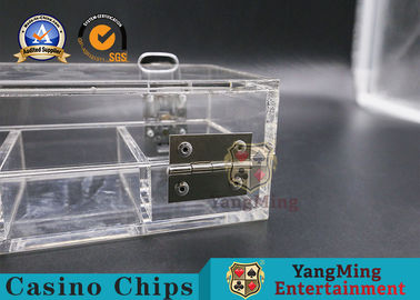Beli 100 pcs 46mm Tanah Liat Poker Chips Kasus Ganda Kunci Kustom Transparan pembuatan online