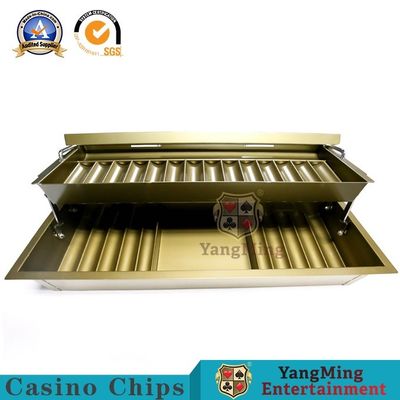 Beli Dilapisi Titanium Emas 14 Grid Poker Chip Pelat Logam Double Layer Meja Poker Chip Kotak pembuatan online