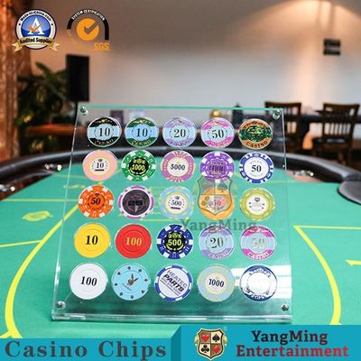 Beli Aksesoris Permainan Kasino Plastik 30 Piece Poker Anti Pemalsuan Chip Display Stand pembuatan online