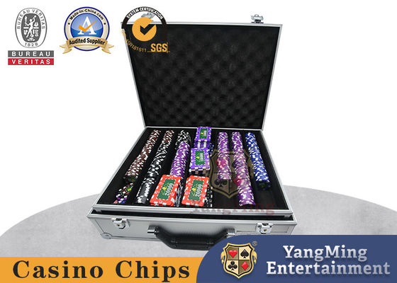 Beli Putaran 14g Clay Personalized Casino Poker Chip Set Dengan Inti Logam pembuatan online