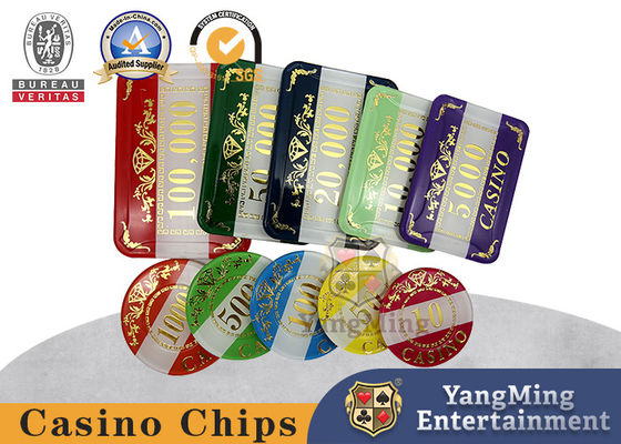 Beli Dua Lapisan Tinggi Transparan Acrylic Bronzing Baccarat Poker Clay Chips pembuatan online