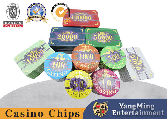 Beli 3 Lapisan Pola Shell Akrilik Desain Bronzing Keramik Clay Casino Chips pembuatan online