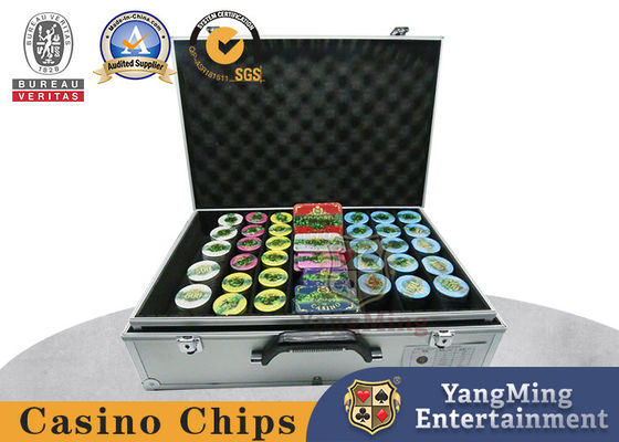 Beli Akrilik Tiga Lapisan Emas Stamping Chip Set 760 Kombinasi Meja Poker Chip Permainan pembuatan online