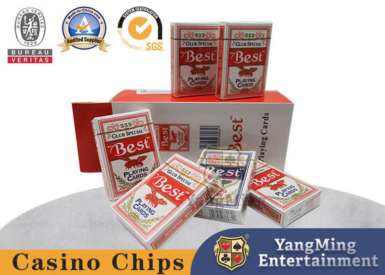 Beli 280gsm Inti Biru Kertas Bermain Kartu Kasino Meja Poker Permainan Kartu Kemasan Kotak Warna pembuatan online