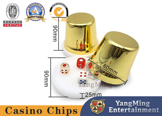 Beli Permainan Kasino Meja Poker Pengocok Piala Dadu Emas Stainless Untuk Permainan Perjudian pembuatan online
