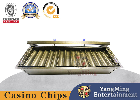 Beli Logam Kuningan Berwarna Besi 14 Baris Double Layer Baccarat Poker Chip Rack pembuatan online
