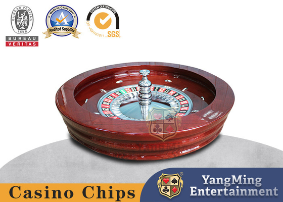 Beli Deluxe Wooden Roulette Wheel Set - Mahogany Merah / Biru dengan Layout Double-Zero, Casino Grade Precision Bearings pembuatan online