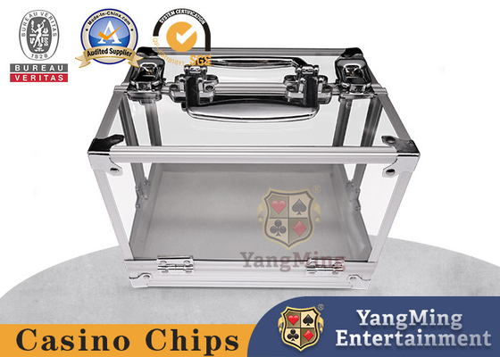 Beli 600 Chip Clear Acrylic Poker Chip Locking Carrier Termasuk 6 Rak Chip pembuatan online