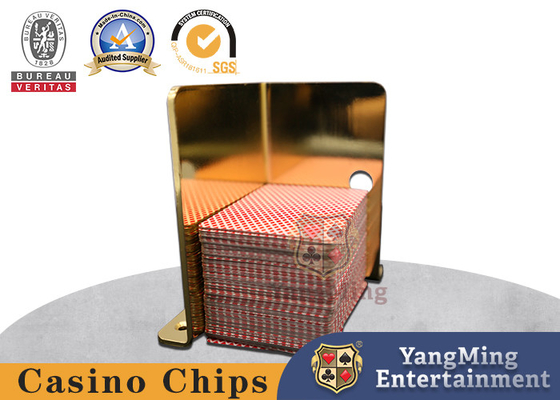 Beli Metal Poker Card Holder Electroplated Gold Penampilan Kasino Game Desktop Pin Holder pembuatan online