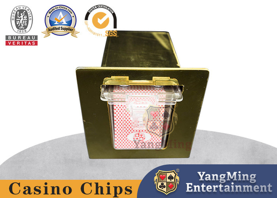 Beli Profesional Kustom Titanium Emas Logam Baccarat Texas Hold'Em Table Table Top Waste Card Holder pembuatan online