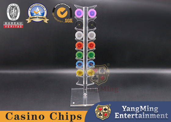 Beli Sepenuhnya Transparan 8 Piece Round Poker Chip Meja Roulette Tampilan Kasino Berdiri pembuatan online