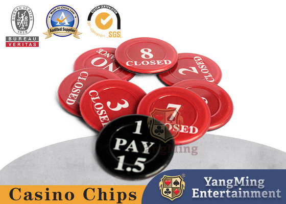 Beli 40mm Diameter Putaran Merah & Hitam Pencetakan Dua Sisi Sapi Ukuran Meja Perjudian Poker Koin Asuransi pembuatan online