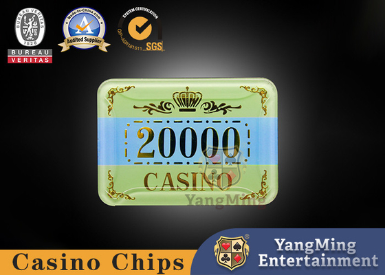 Meja Kasino Baccarat Kristal Akrilik UV Chip Poker Anti Palsu Bisa Disesuaikan