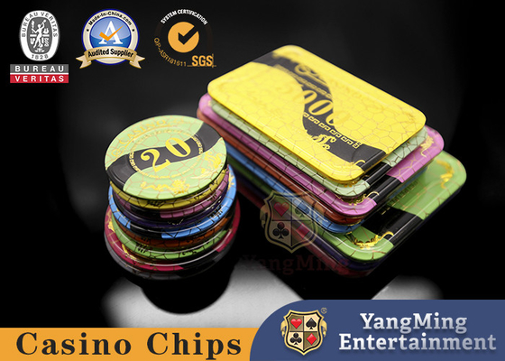 50mm Baccarat Texas Casino Poker Chips Kristal Akrilik Kotak Berlapis Emas Anti Palsu