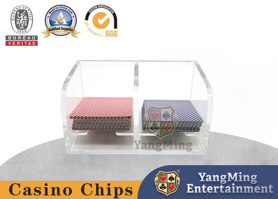 Akrilik transparan 2 kotak kartu sampah Niuniu Casino Poker Table Game Table Card Holder