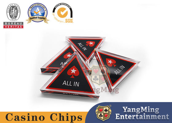Brand New Triangular Acrylic All In All In Casino Texas Hold'Em Game Table Positioning Card