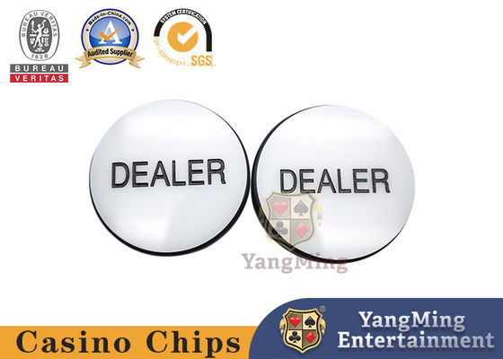 Brand New Black And White Texas Plastic ABS Double Sided Dealer Engraved Poker Table Game