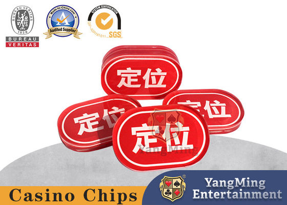 Kartu Posisi Oval Baru Akrilik Merah Customized Bull Texas Hold'em Permainan Kartu Meja