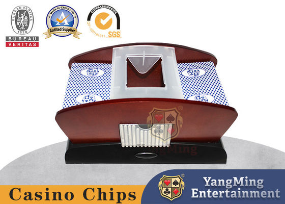 Kayu Berwarna 2 Dek Kartu Remi Dual-Purpose Perjudian Universal Poker Shuffler