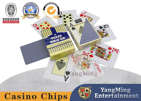 Baru Customized Texas Hold'em Kartu Plastik Dengan Merah Dan Biru Cetakan Besar Di Stok