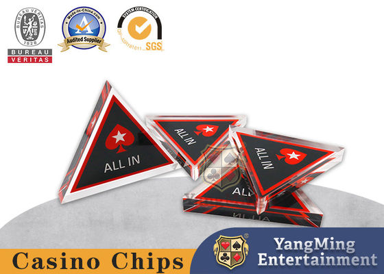 Kartu Posisi Segitiga Akrilik All-In Kasino Poker Meja Texas Hold'Em Game Kustomisasi