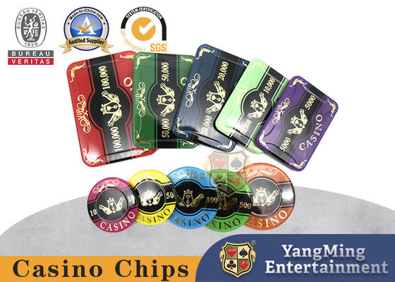 Disesuaikan Dua Lapisan Akrilik Chip Set Baccarat Poker Chips 760 Piece Hot Stamping