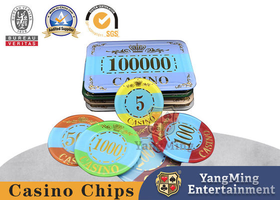Baccarat Texas Suhu Tinggi Plating Emas Akrilik Kristal Anti-pemalsuan Chip