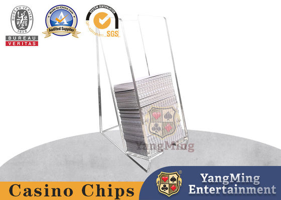 Acrylic 8 Pasangan Ditinggalkan Kotak Kartu Texas Baccarat Poker Meja Kasino Game Meja Stand