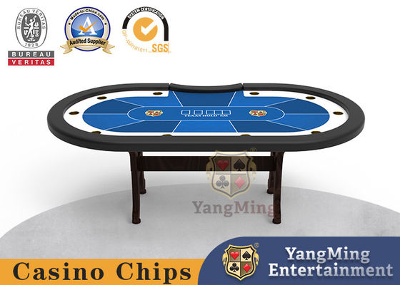 Meja turnamen poker desain khusus Texas H-bentuk kaki meja kayu solid meja kasino
