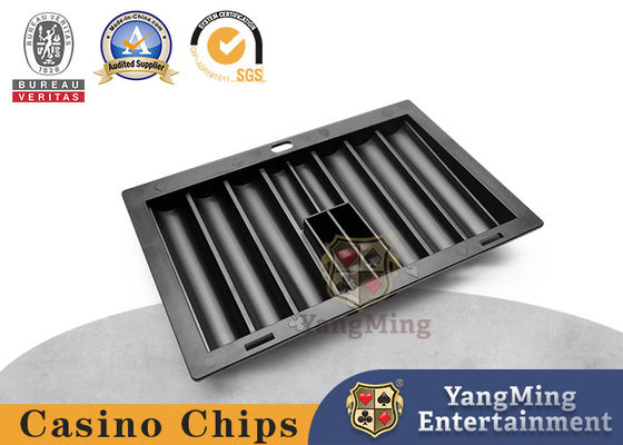 Baru kotak chip plastik hitam Texas hold'em meja poker permainan meja 6 grid chip mengapung