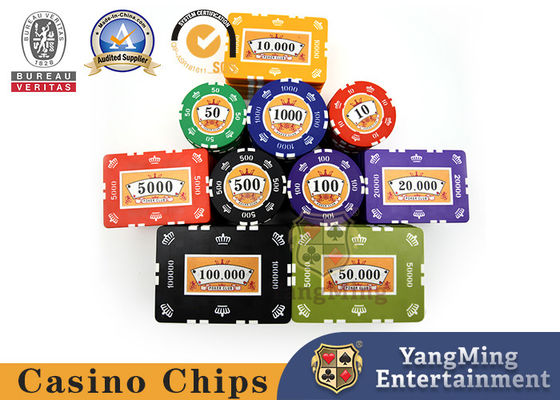 Desain Baru Kasino Permainan Kartu Meja Chips Texas Hold'Em Game Anti-pemalsuan Chip Set