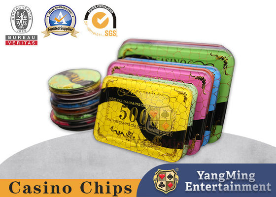 Chip Baccarat Mata uang, acrylic Hot Stamping Crystal Poker Game Chips Bisa Disesuaikan
