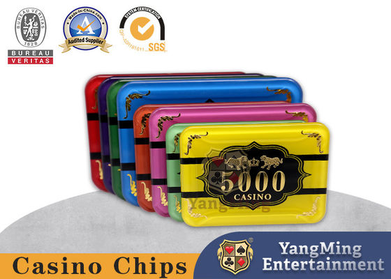 Meja Kasino Kustom Baccarat Dragon Tiger Kristal Akrilik Berlapis Emas Chip Poker Koin