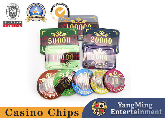 Baccarat Chip Set 760 Piece Akrilik Hot Stamping Poker Game Meja Chip Koin Dapat Dirancang