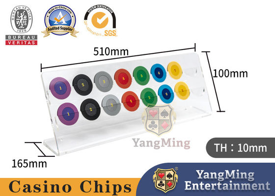 Meja Poker Roulette, Meja Atas, Pemegang Chip, Stand Tampilan Chip Poker Akrilik 40mm Transparan
