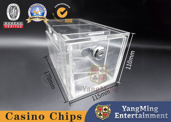 Baccarat Meja Poker buang Pemegang Akrilik Transparan 8 Pasangan Dengan Mengunci Pin Kotak Kartu