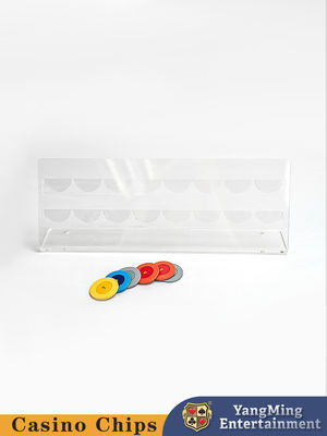 16Pcs Clay Poker Chip Display Rack Perjudian Roulette Table Game Akrilik Chip Storage Rack