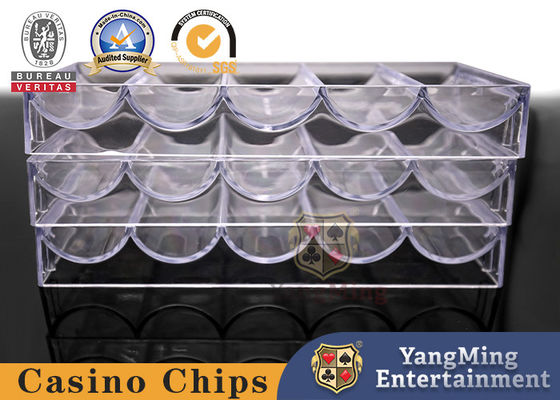 Kotak Chip Poker Plastik Akrilik Dengan 100 Buah 40mm Chip Coin Texas Aksesoris Meja