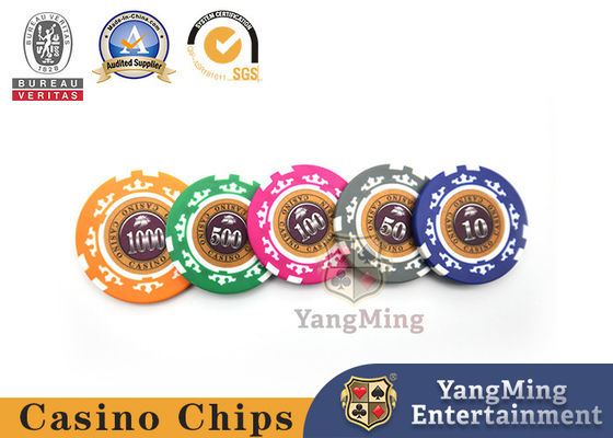 Baccarat Texas Casino Table Customized ABS Clay Poker Chip Set Dengan Desain Film