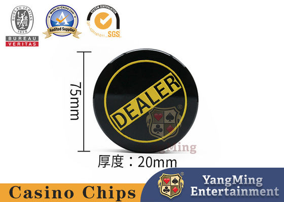 Pabrik Disesuaikan Dua Sisi Ukiran Hitam Akrilik Dealer Texas Kasino Poker Game Meja Locator Tombol