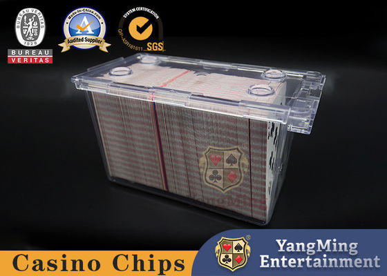 Kotak Akrilik Jelas 1 - 8 Deck Bermain Kartu 300pcs Kunci Gratis Dengan Pegangan Logam