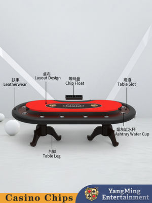 Customized Solid Wood Tiger Leg Poker Meja Hiburan Poker Game Texas Turnamen Meja Khusus
