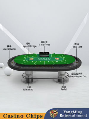 Desain Baru Oval Metal Disc Texas Hold'em Poker Meja Klub Hiburan Game Poker Counter Meja